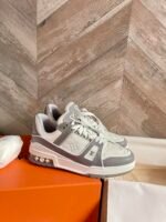 Louis Vuitton Lv Trainer Sneaker Grey White 1A8Kba - Image 5