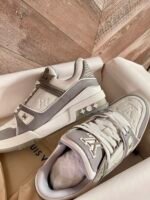 Louis Vuitton Lv Trainer Sneaker Grey White 1A8Kba - Image 3