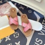 Louis Vuitton Cross Strap Flat Slides Light Pink - Image 2