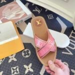 Louis Vuitton Cross Strap Flat Slides Light Pink - Image 4