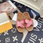 Louis Vuitton Cross Strap Flat Slides Light Pink - Image 7