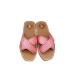 Louis Vuitton Cross Strap Flat Slides Light Pink