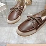 Miumiu Canvas And Bleached Leather Boat Shoes Beige 5D376E 3Lqm F0J51 F 005 - Image 7