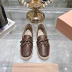 Miumiu Canvas And Bleached Leather Boat Shoes Beige 5D376E 3Lqm F0J51 F 005 - Image 3