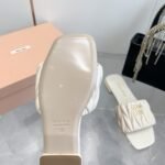 Miumiu Matelassé Nappa Leather Slides White 5Xx605 88T F0009 F 010 - Image 9
