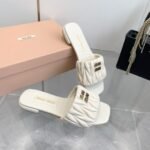 Miumiu Matelassé Nappa Leather Slides White 5Xx605 88T F0009 F 010 - Image 6