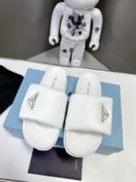 Prada Soft Padded Nappa Leather Slides White 1Xx6482Dl8F0009F020 - Image 7