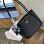 Prada Leather Mini Tote Bag Black 25Cm 1Bg539 2Cys F0002 V Ovo - Image 3