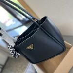 Prada Leather Mini Tote Bag Black 25Cm 1Bg539 2Cys F0002 V Ovo - Image 5