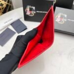 Prada Saffiano Leather Flap Small Wallet Red And Gold 10Cm 1Mv204 Qwa F068Z - Image 4
