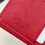 Prada Saffiano Leather Flap Small Wallet Red And Gold 10Cm 1Mv204 Qwa F068Z - Image 5