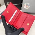 Prada Saffiano Leather Flap Small Wallet Red And Gold 10Cm 1Mv204 Qwa F068Z - Image 6