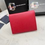 Prada Saffiano Leather Flap Small Wallet Red And Gold 10Cm 1Mv204 Qwa F068Z - Image 8