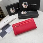 Prada Saffiano Monochrome Flap Long Wallet Full Red 19Cm 1Mh132 Zlp F061H - Image 9
