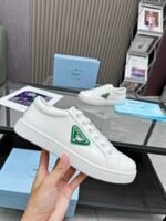 Prada Brushed Sneaker Leather White White Mango 2Ee376 3F0E F0Djt - Image 5