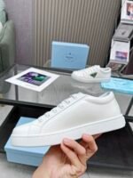 Prada Brushed Sneaker Leather White White Mango 2Ee376 3F0E F0Djt - Image 4