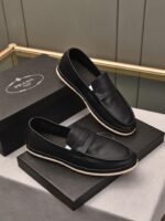 Prada Men’S Flat Loafers Leather Black - Image 5