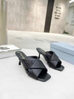 Prada Black Quilted Leather Mule - Image 6