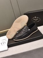 Prada Men’S Flat Loafers Leather Black - Image 4
