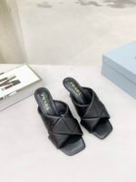 Prada Black Quilted Leather Mule - Image 7