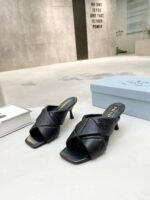 Prada Black Quilted Leather Mule - Image 8