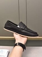 Prada Men’S Flat Loafers Leather Black - Image 2