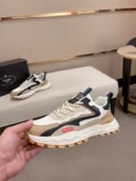 Prada Colorblock Sneaker With Logo Beige - Image 2