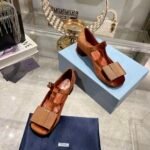 Prada Velvet Mary Pumps Ginger - Image 4
