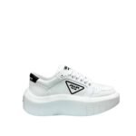 Prada Leather Platform Sneaker White