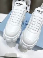 Prada Soft Padded Nappa Leather Lace Up Shoes White - Image 2