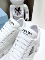 Prada Soft Padded Nappa Leather Lace Up Shoes White - Image 3