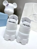 Prada Soft Padded Nappa Leather Lace Up Shoes White - Image 5