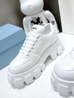 Prada Soft Padded Nappa Leather Lace Up Shoes White - Image 7