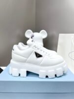 Prada Soft Padded Nappa Leather Lace Up Shoes White - Image 8