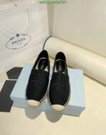 Prada Linen Espadrilles Black - Image 2