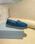Prada Linen Espadrilles Blue 1S841M376F0013F020 - Image 3