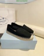 Prada Linen Espadrilles Black - Image 3