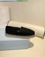 Prada Linen Espadrilles Black - Image 4