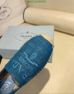 Prada Linen Espadrilles Blue 1S841M376F0013F020 - Image 5