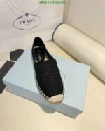 Prada Linen Espadrilles Black - Image 5