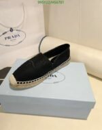 Prada Linen Espadrilles Black - Image 6