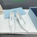 Prada Cleavage Nero Leather Pumps White - Image 2