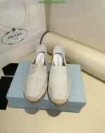 Prada Linen Espadrilles White - Image 2