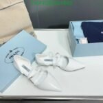 Prada Leather Ballet Flats White - Image 3