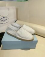 Prada Linen Espadrilles White - Image 3
