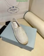 Prada Linen Espadrilles White - Image 5