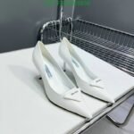 Prada Cleavage Nero Leather Pumps White - Image 6