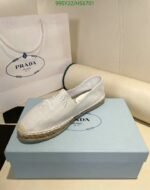 Prada Linen Espadrilles White - Image 6