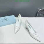Prada Cleavage Nero Leather Pumps White - Image 8