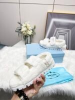 Prada White Terrycloth Sandals 1X737Mh39F0009Fd020 - Image 3